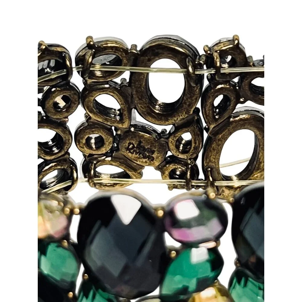 Joan Rivers Gold Tone Mosaic Gem Stretch Bracelet (6242) - Picture 3 of 5